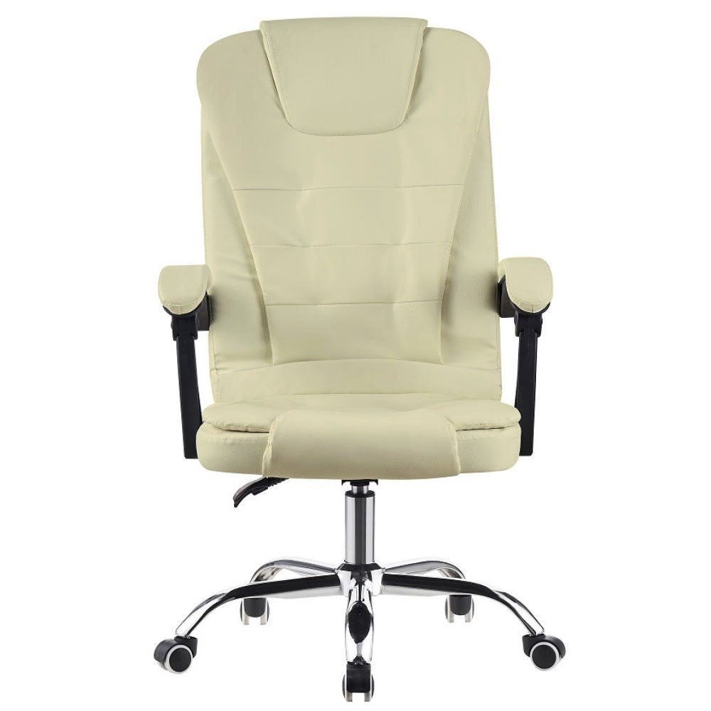 Cadeira de Escritório Presidente Base Cromada com Rodinha Fortt Paris Branca &#8211; CPF02-B