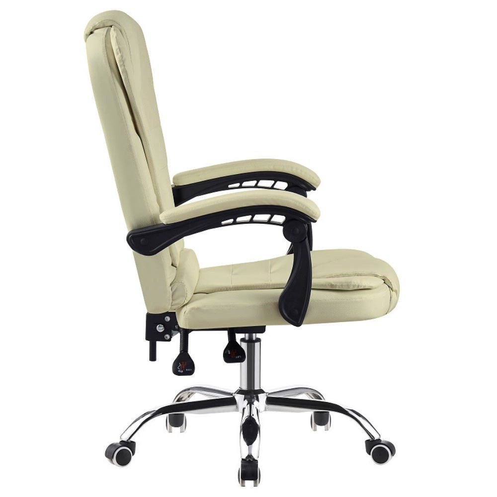 Cadeira de Escritório Presidente Base Cromada com Rodinha Fortt Paris Branca &#8211; CPF02-B