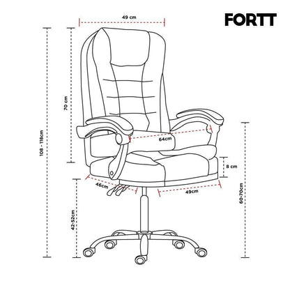 Cadeira de Escritório Presidente Base Cromada com Rodinha Fortt Paris Branca &#8211; CPF02-B