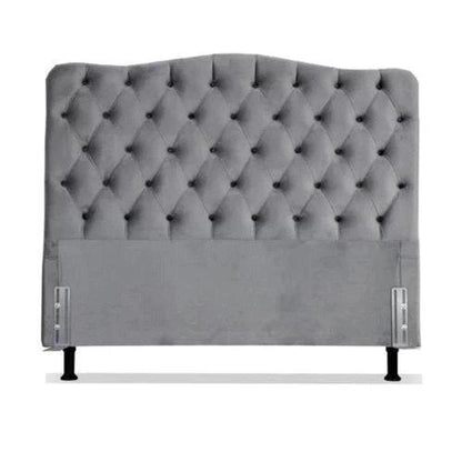 Cabeceira De Cama Box Casal 140 Cm Dunas &#8211; Veludo Cinza