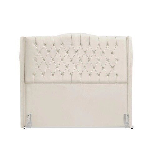 Cabeceira De Cama Box Queen 160 Cm Dubai Premium &#8211; Veludo Bege Claro