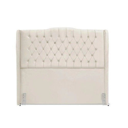 Cabeceira De Cama Box Queen 160 Cm Dubai Premium &#8211; Veludo Bege Claro