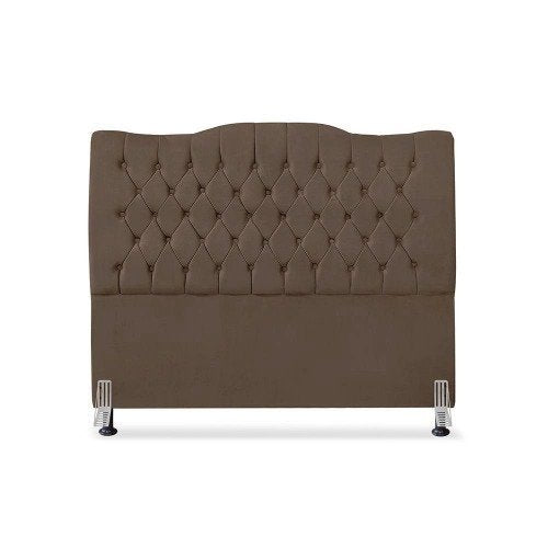 Cabeceira De Cama Box Queen 160cm Dunas &#8211; Veludo Marrom