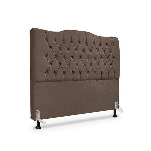 Cabeceira De Cama Box Queen 160cm Dunas &#8211; Veludo Marrom