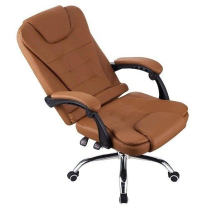 Cadeira de Escritório Presidente Base Cromada com Rodinha Fortt Liverpool Marrom &#8211; CPF05-M