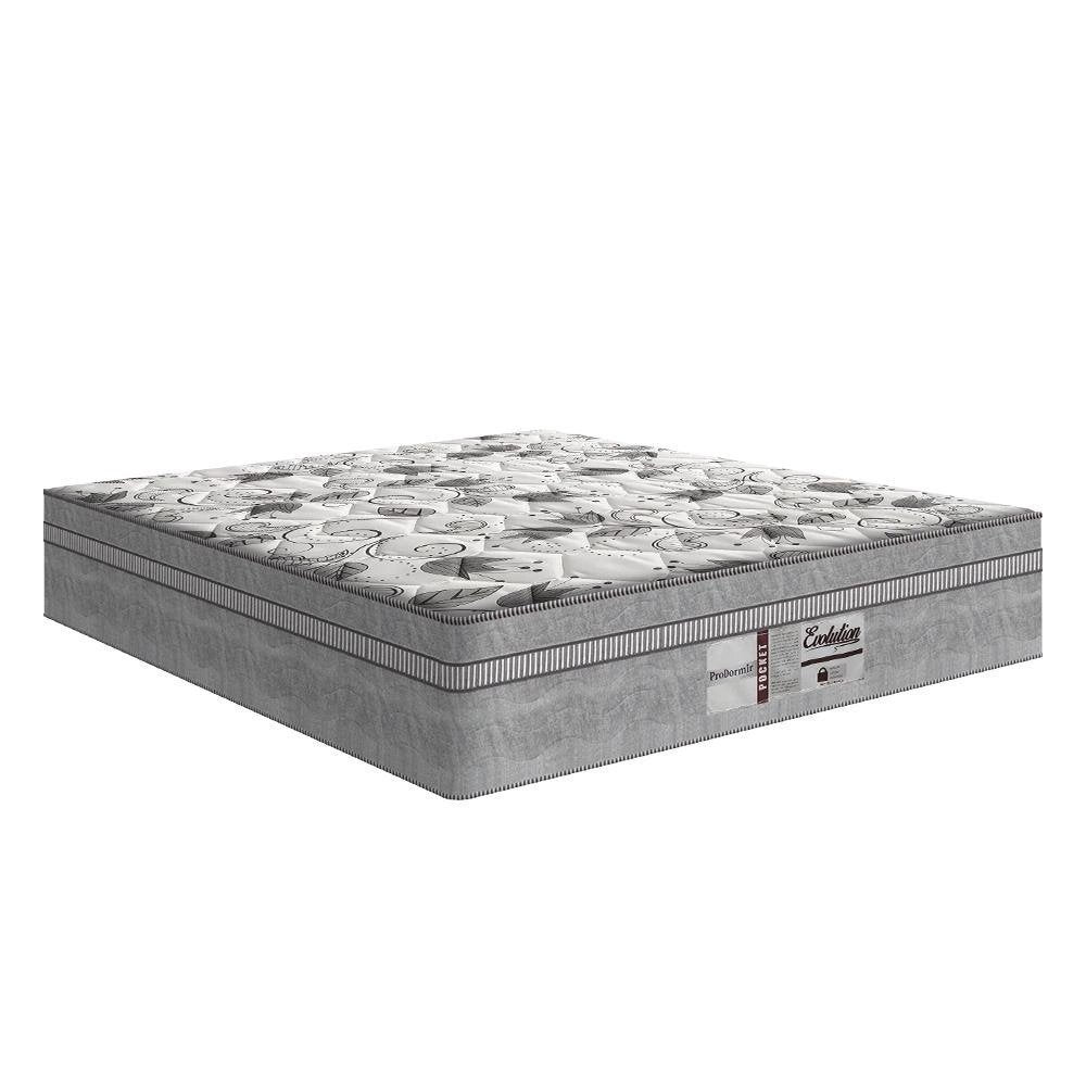Cama Box Baú + Cabeceira Cassis e Colchão Casal &#8211; Probel &#8211; Evolution &#8211; 138x188x74cm Branco