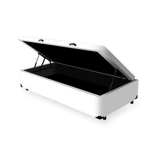 Cama Box Com Baú Solteiro 88cm Branco