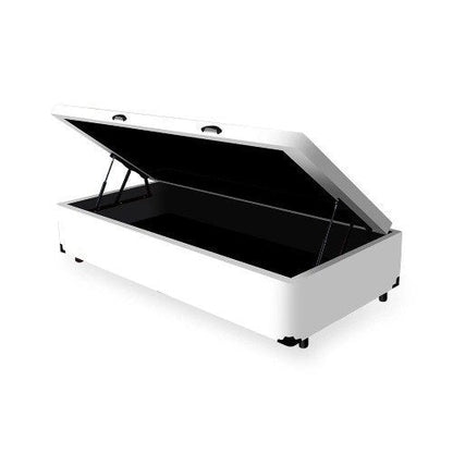 Cama Box Com Baú Solteiro 88cm Branco