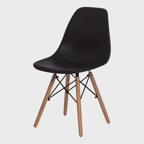 Kit 4 Cadeiras Eiffel Sala Jantar Cozinha Escritório Charles Eames Preta