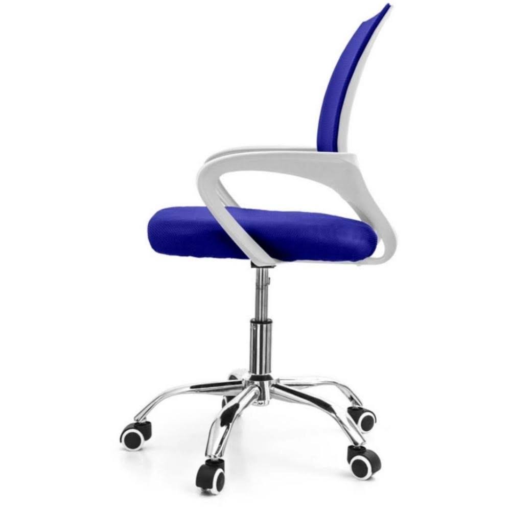 Cadeira de Escritório Secretária Base Cromada com Rodinha Fortt Lisboa Azul - CSF02-A
